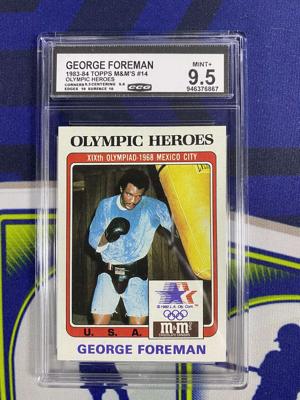 George Foreman 1983 Topps M&Ms 14 Olympic Heroes CCG 9.5 RC