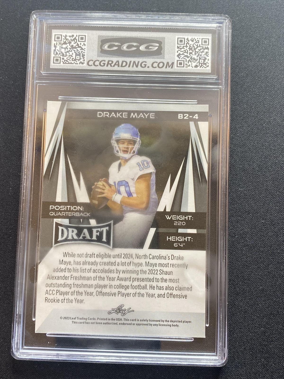 Drake Maye 2023 Leaf Draft B2-4 CCG 10 RC